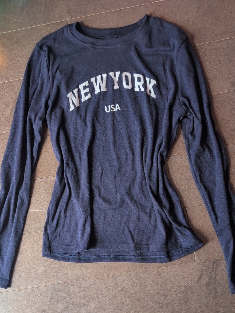 Women's Navy Long-Sleeve 'New York USA' Top